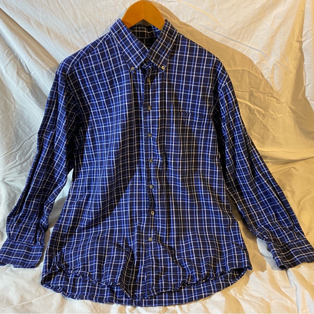 Blue Plaid Scott Barber Men's Shirt